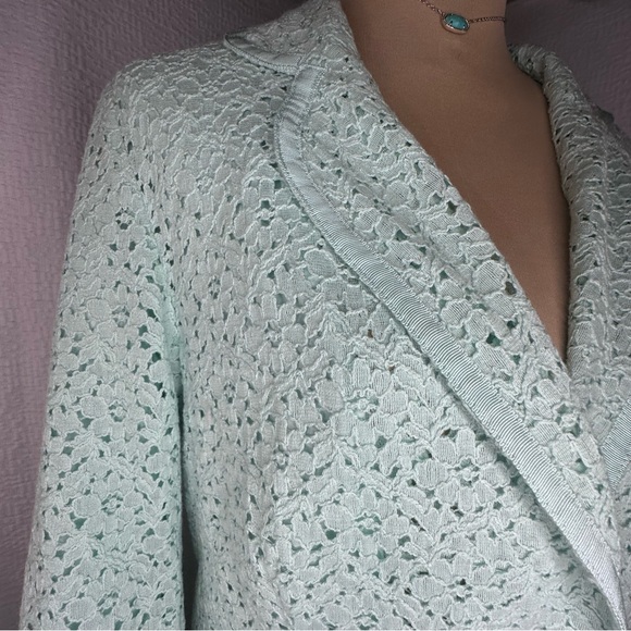 Jones Wear Women’s Lined Lace Mint Green Skirt Set Size 14 - Picture 4 of 16